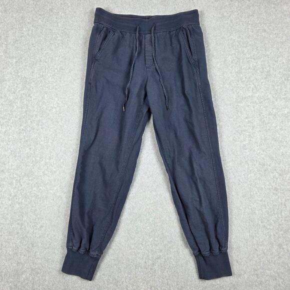 Gap Pants Size Small Navy Blue Linen Blend Joggers Drawstring Pockets - Picture 1 of 11